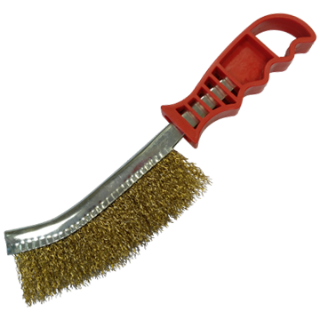 Щетка ручная, гофрированная латунированная сталь, ручка пластик, EuroBrush, Китай